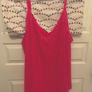 2x Torrid hot pink sequin tank top